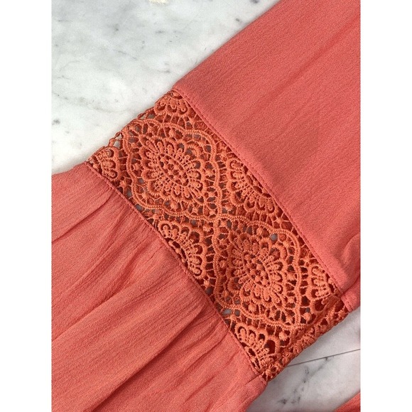 Ann Taylor LOFT Beach Tunic Swim Cover Up Small Coral Orange Dress NWT - Picture 4 of 9